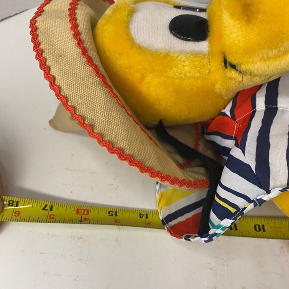Vintage Disneyland Pluto Plush Mexican Outfit Sombrero 70s Walt Disney World 17" - Picture 5 of 12